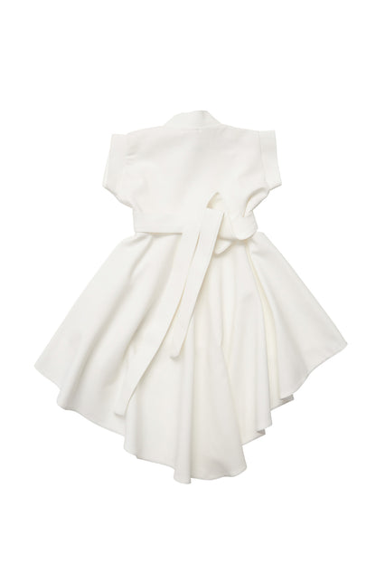 Rochie copii kimono alba din stofa