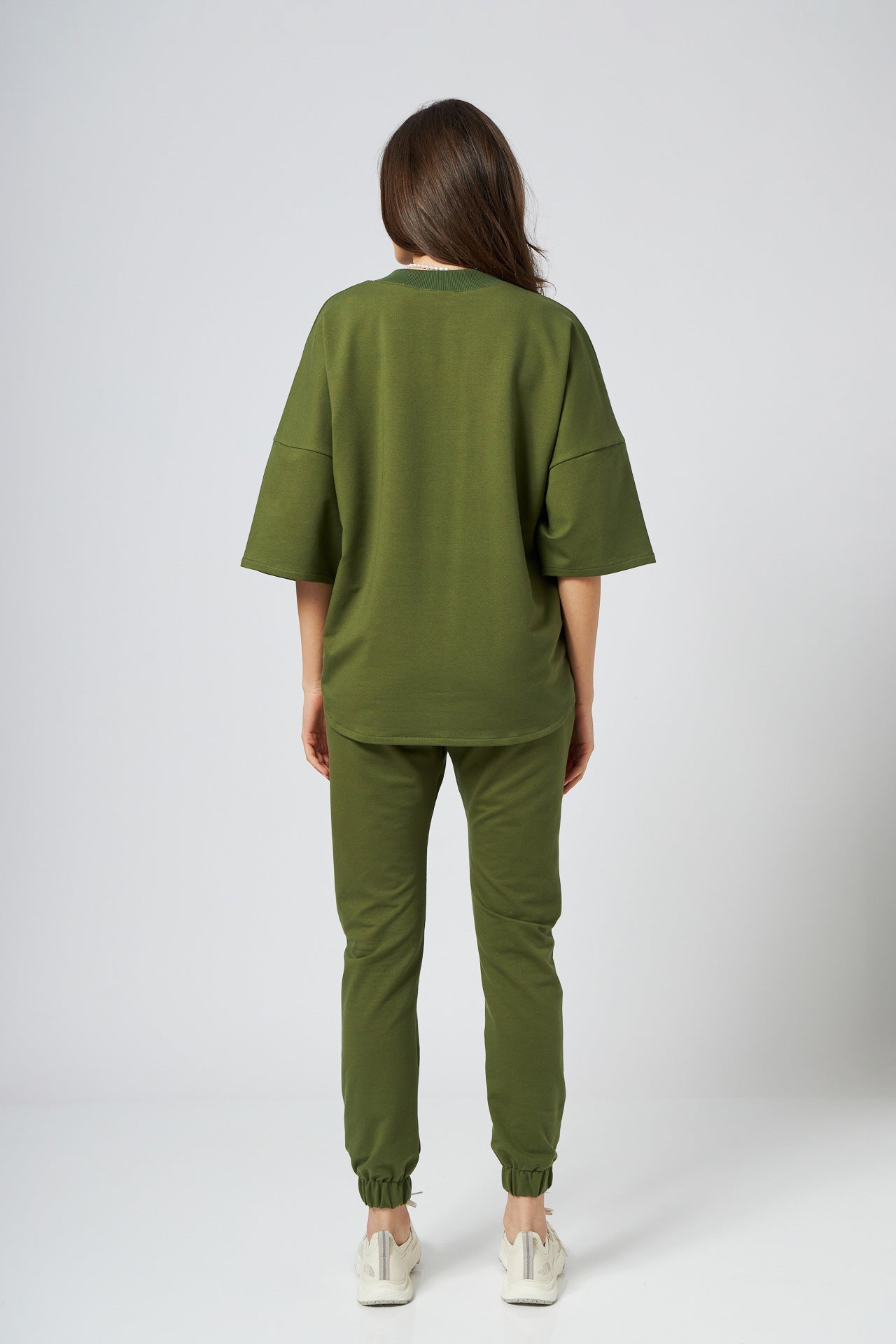 Tricou oversized unisex kaki