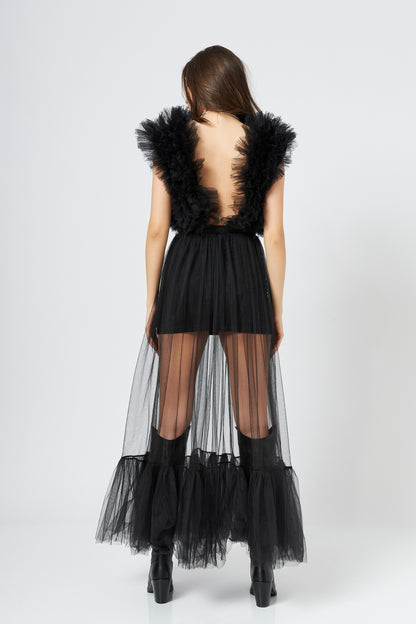 Rochie Maxi Cu Volane Stratificate