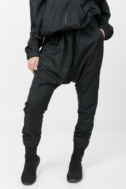 Pantalon baggy unisex din fas negru