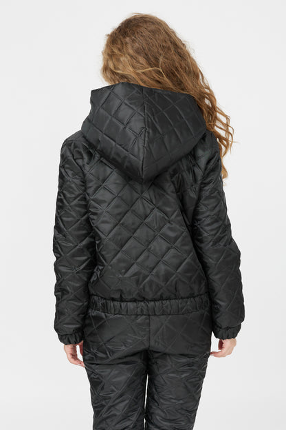 Hanorac dama cu gluga din microfibra matlasata