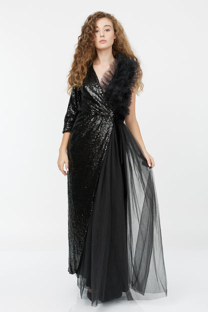 Rochie Asimetrica Din Paiete