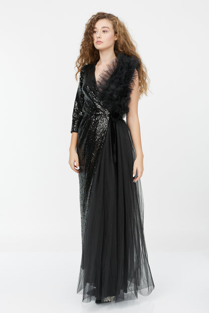 Rochie Asimetrica Din Paiete