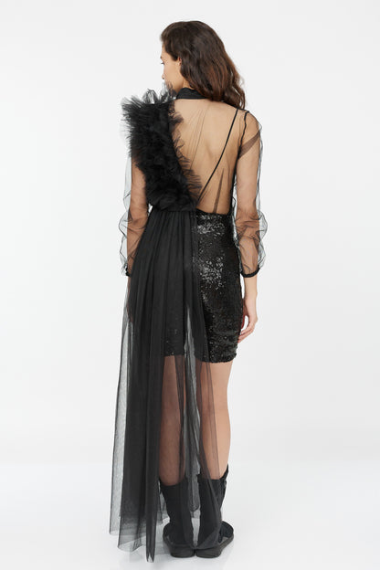 Camasa transparenta cu aplicatii