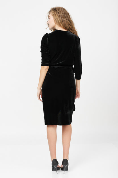 Rochie Drapată Din Catifea