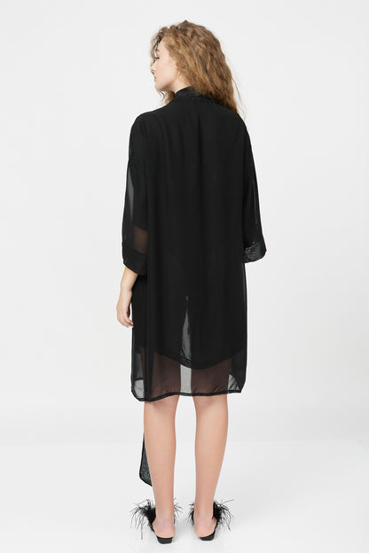 Rochie Kimono Dublu Din Voal