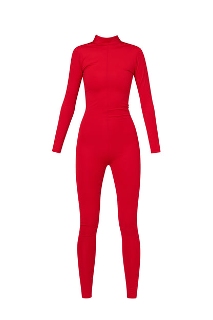 Salopetă mulată cu mâneci lungi