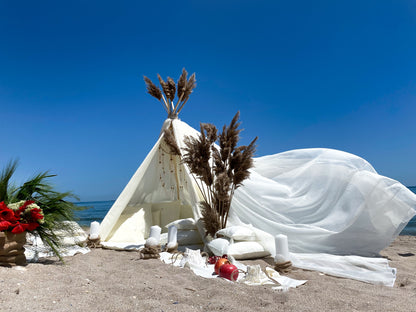 Cort din voal în stil indian Teepee Jaisse Ivory XXL